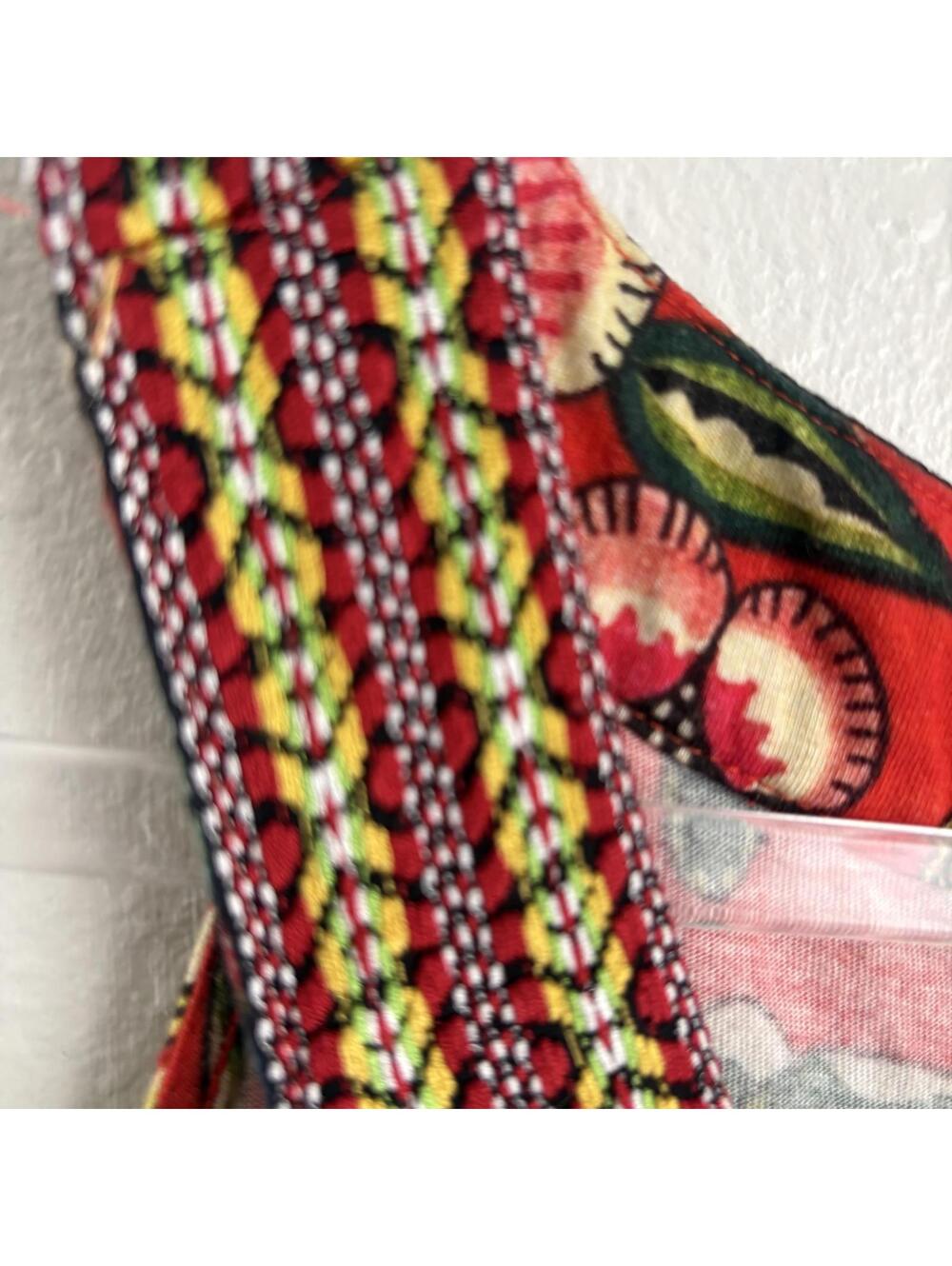 Soft Surroundings | Sleeveless V Neck Maxi Dress Red Yellow Tropical Floral 1X - Picture 3 of 9